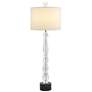 Facette Modern Crystal Tall Table Lamp with Black Marble Base