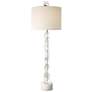 Facette Stacked Crystal Table Lamp with White Marble Base