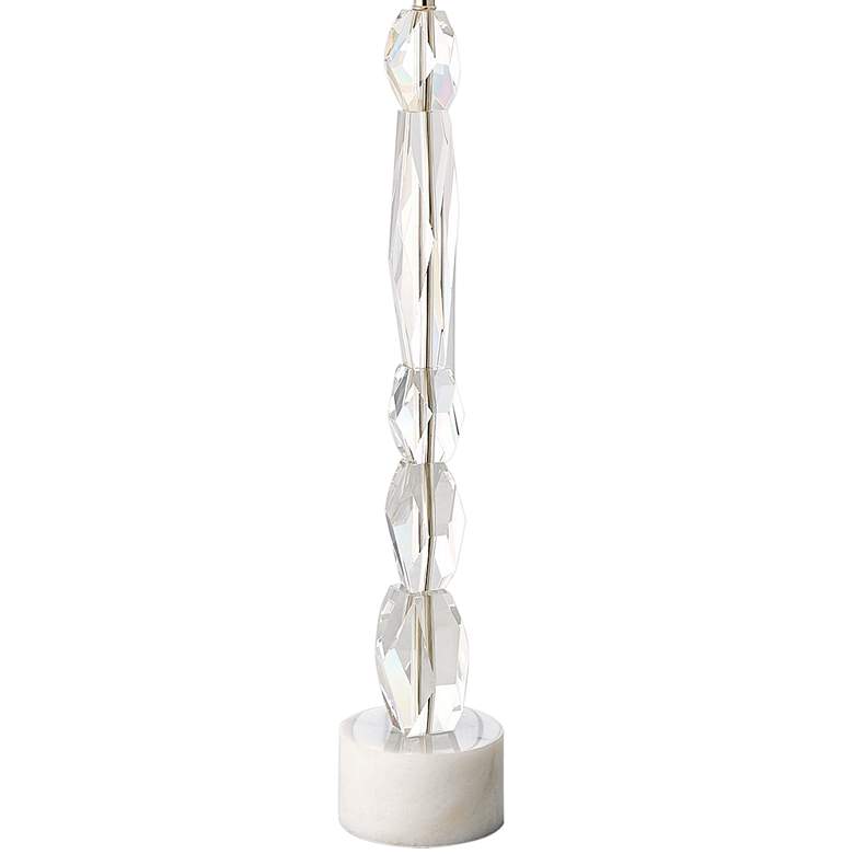 Image 3 Facette Stacked Crystal Table Lamp with White Marble Base more views