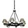 Faction 28" Wide Iron and Polished Nickel 6-Light Chandelier