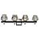 Faction 30 1/2"W Iron and Polished Nickel 4-Light Bath Light