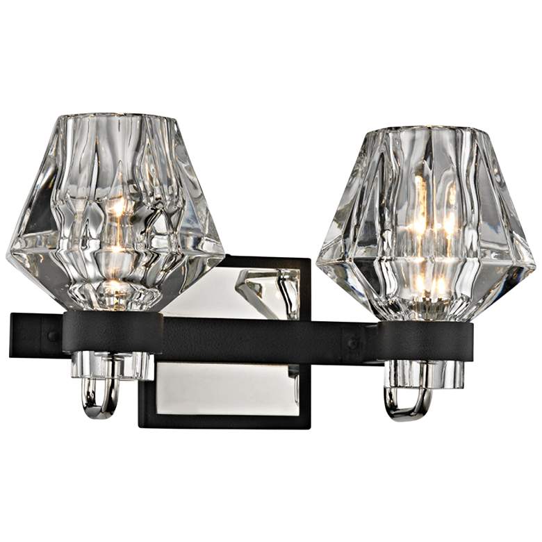 Image 1 Faction 7 3/4 inchH Iron and Polished Nickel 2-Light Wall Sconce