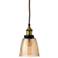 Factory 5 1/2" Wide Brass and Gold Glass Dome Mini Pendant