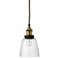 Factory 5 1/2" Wide Clear Glass and Brass Dome Mini Pendant