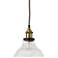 Factory 7 1/2" Wide Clear Glass and Brass Bell Mini Pendant