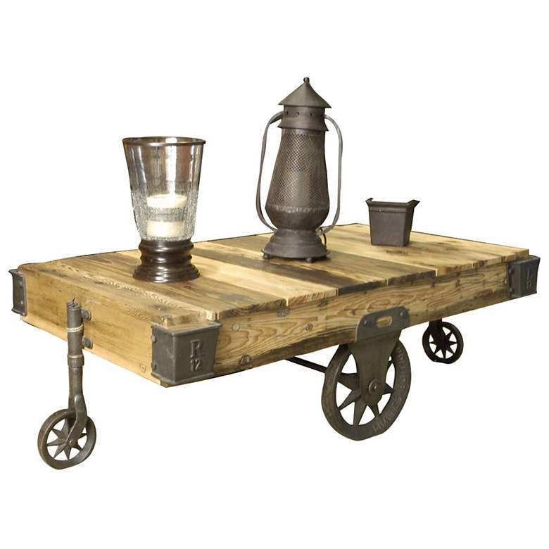 Image 1 Factory Cart Coffee Table in Natural Pine