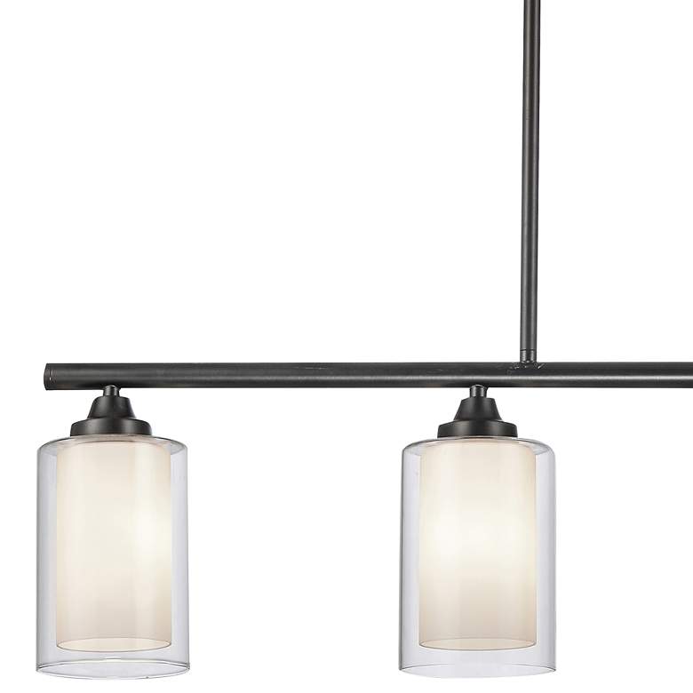 Image 2 Fairbank 33 3/4" Wide Matte Black 4-Light Island Pendant more views