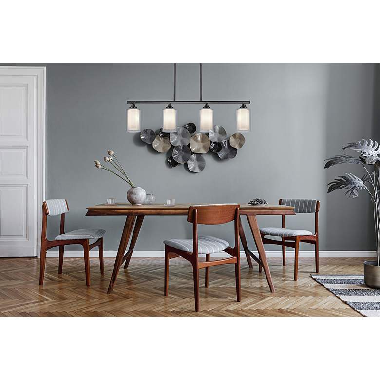 Image 3 Fairbank 33 3/4" Wide Matte Black 4-Light Island Pendant more views