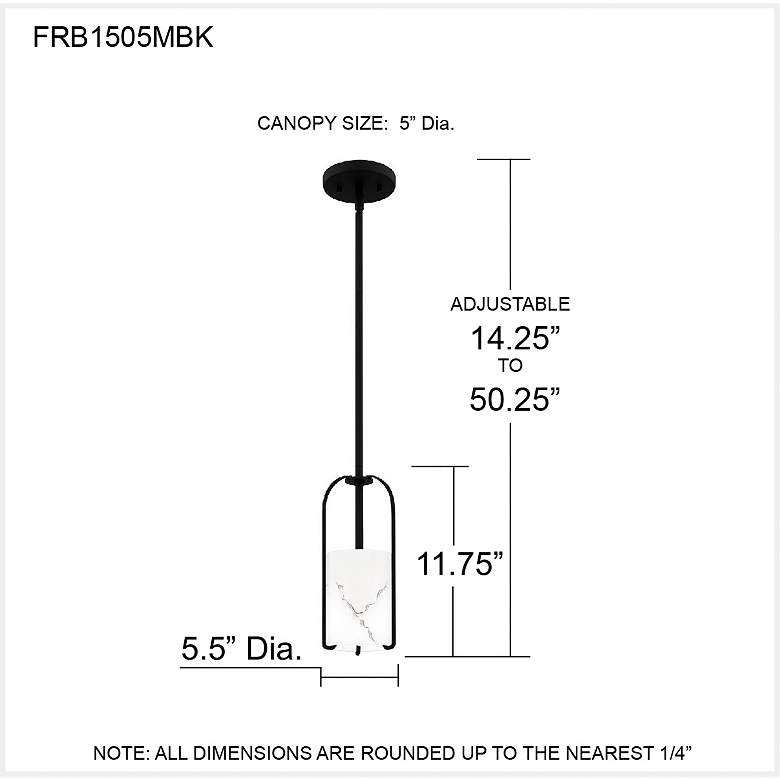 Image 7 Fairbanks 1-Light Matte Black Mini Pendant Light more views