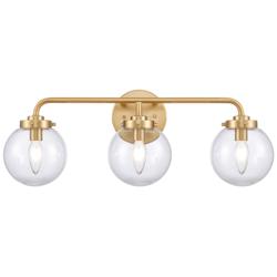 Fairbanks 22.75&quot; Wide 3-Light Vanity Light - Brushed Gold and Clear