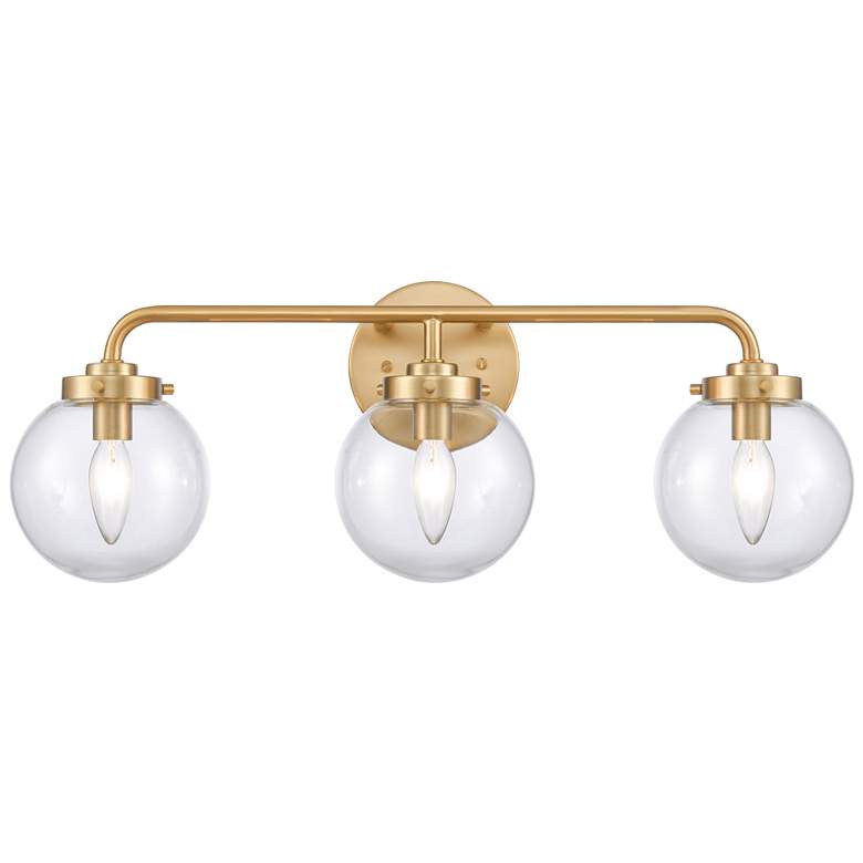 Image 1 Fairbanks 22.75 inch Wide 3-Light Vanity Light - Brushed Gold and Clear