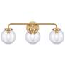 Fairbanks 22.75" Wide 3-Light Vanity Light - Brushed Gold and Clear