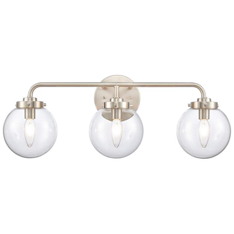 Image 1 Fairbanks 22.75 inch Wide 3-Light Vanity Light - Brushed Nickel and Clear