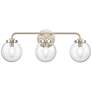 Fairbanks 22.75" Wide 3-Light Vanity Light - Brushed Nickel and Clear