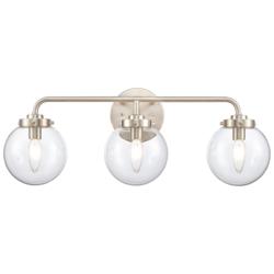 Fairbanks 22.75&quot; Wide 3-Light Vanity Light - Brushed Nickel and Clear