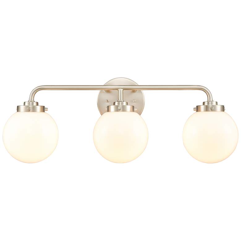Image 1 Fairbanks 22.75 inch Wide 3-Light Vanity Light - Brushed Nickel and Opal
