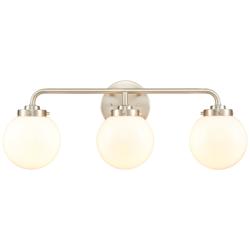 Fairbanks 22.75&quot; Wide 3-Light Vanity Light - Brushed Nickel and Opal