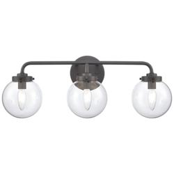 Fairbanks 22.75&quot; Wide 3-Light Vanity Light - Matte Black and Clear