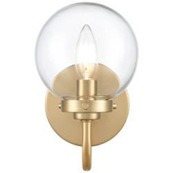 Fairbanks 8.5&quot; High 1-Light Sconce - Brushed Gold and Clear