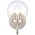 Fairbanks 8.5" High 1-Light Sconce - Brushed Nickel and Clear
