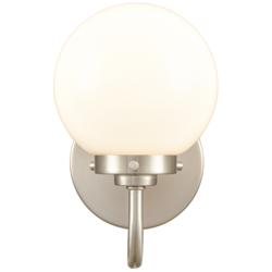 Fairbanks 8.5&quot; High 1-Light Sconce - Brushed Nickel and Opal