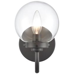 Fairbanks 8.5&quot; High 1-Light Sconce - Matte Black with Clear