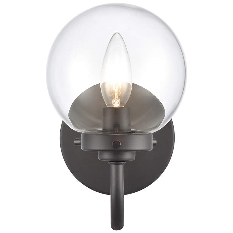 Image 1 Fairbanks 8.5 inch High 1-Light Sconce - Matte Black with Clear