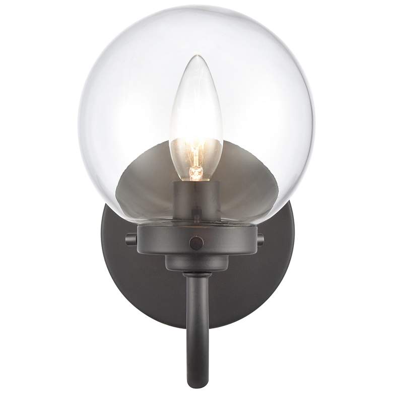 Image 1 Fairbanks 8.5" High 1-Light Sconce - Matte Black with Clear