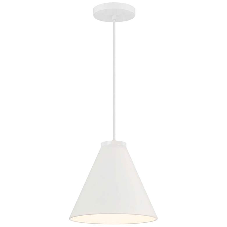 Image 1 Fairchild 10" Wide White Metal Mini Pendant