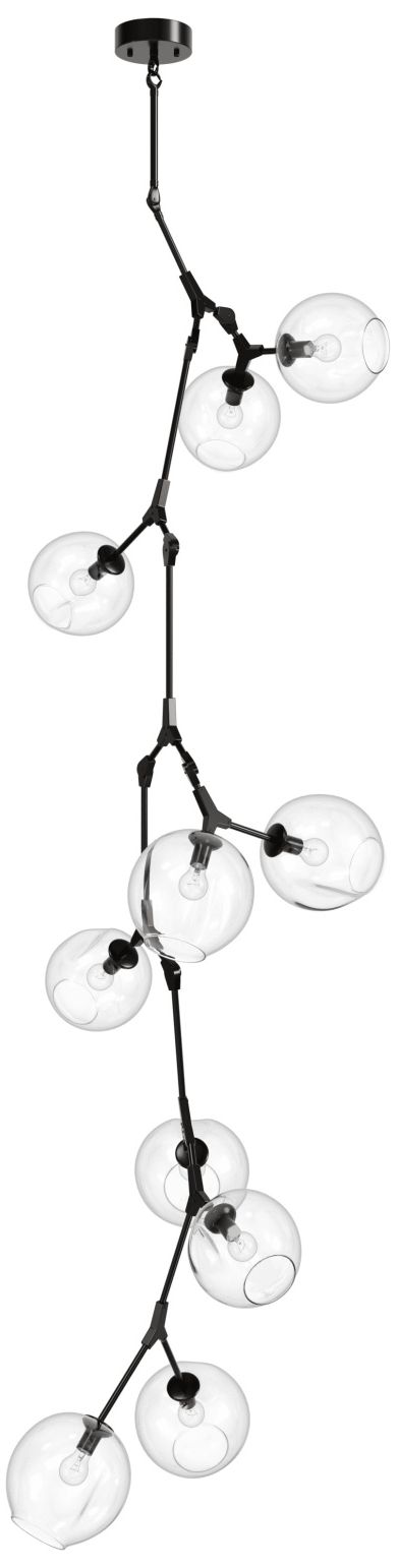 Fairfax 10-Light 26"W Chandelier in Dark Bronze/Clear Glass