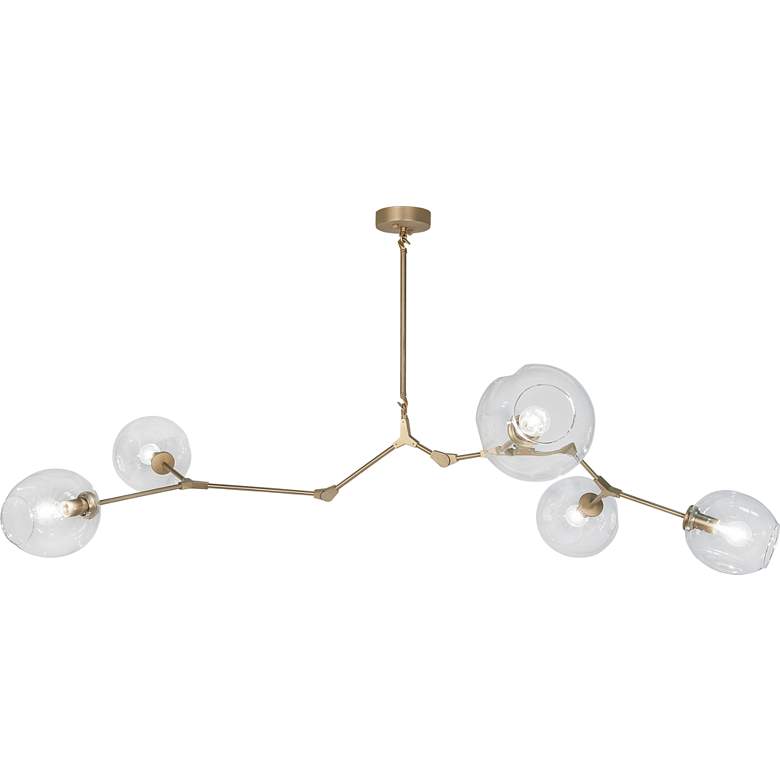 Image 2 Fairfax 66 inch Wide Brushed Brass Modern Chandelier