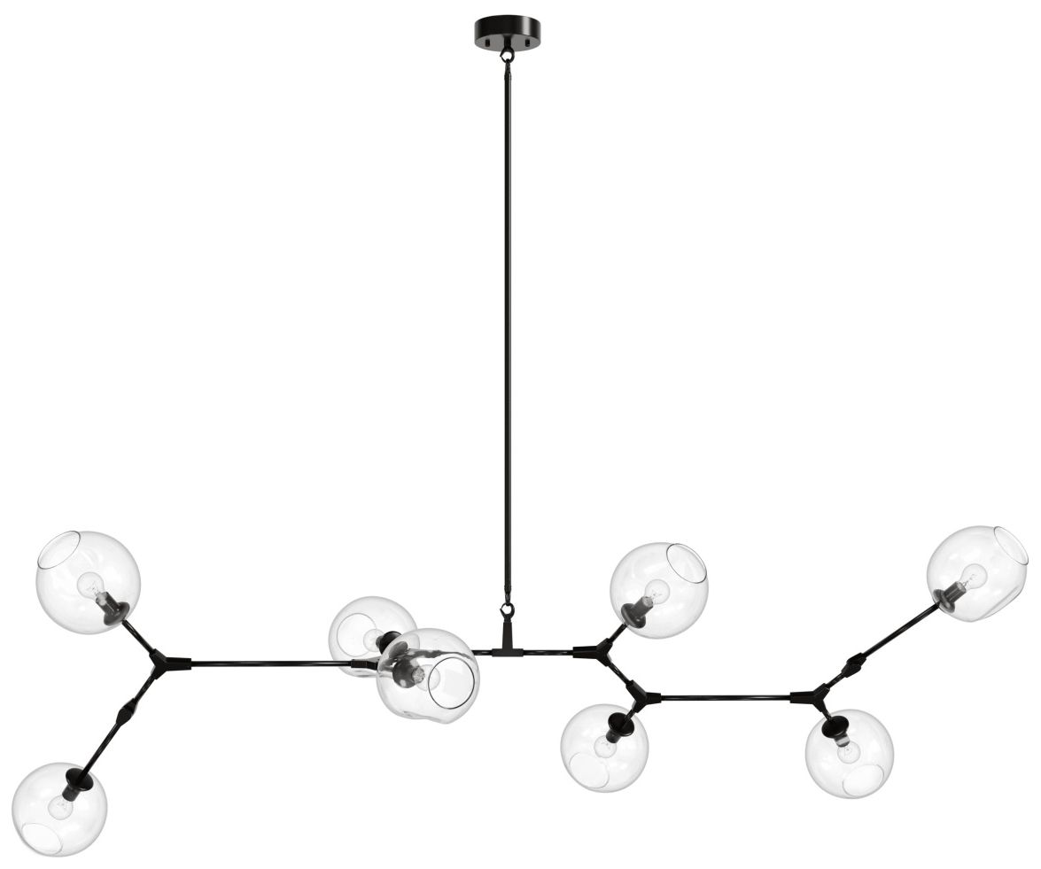 Fairfax 78"W 8-Light Chandelier in Dark Bronze/Clear Glass