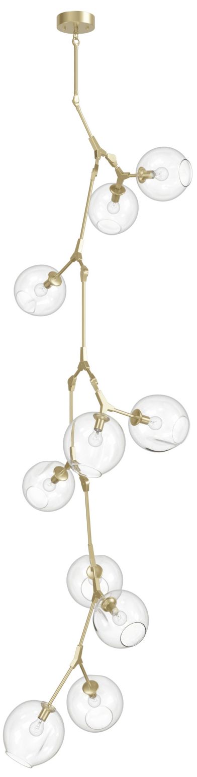 Fairfax Ave. 10-Light 26"W Chandelier Brushed Brass/Clear Glass