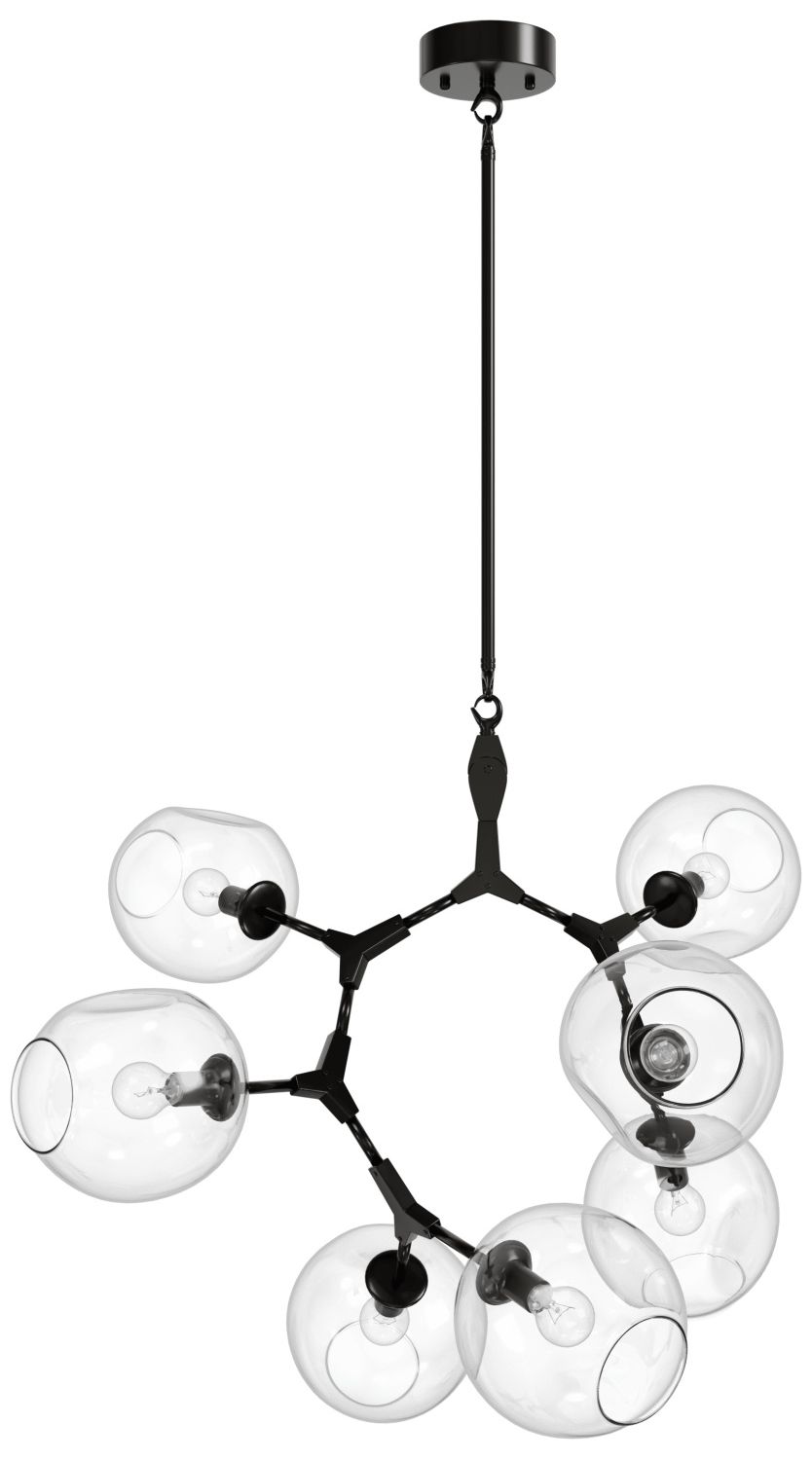 Fairfax Ave. 7-Light 30"W Chandelier in Dark Bronze/Clear Glass