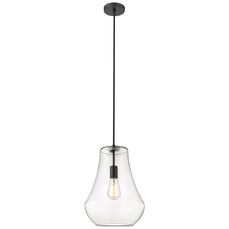 Image 1 Fairfield 12" LED Mini Pendant - Matte Black - Clear Shade