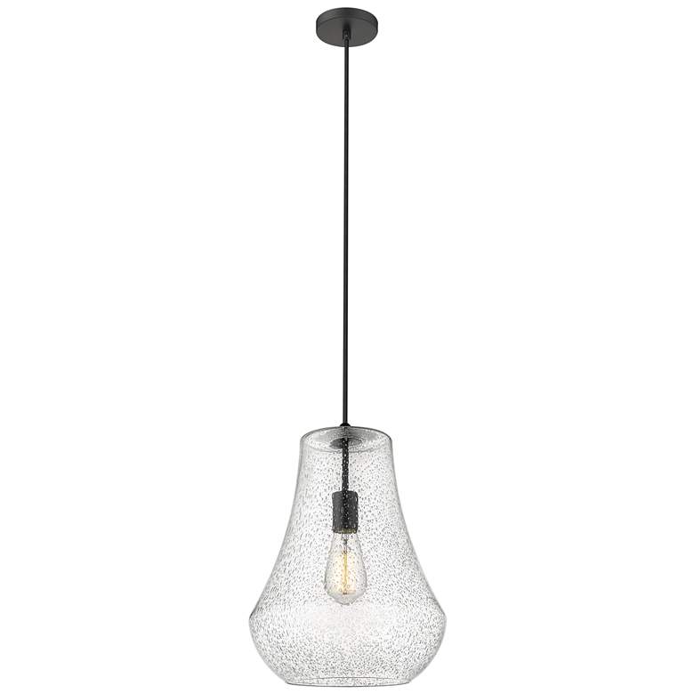 Image 1 Fairfield 12" LED Mini Pendant - Matte Black - Seedy Shade