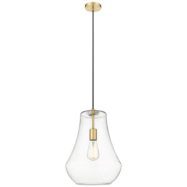 Image 1 Fairfield 12" LED Mini Pendant - Satin Gold - Clear Shade