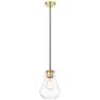 Fairfield 7" Wide Satin Gold Mini Pendant with Clear Shade