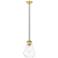 Fairfield 7" Wide Satin Gold Mini Pendant with Clear Shade