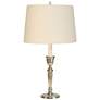 Fairfield Pewter Table Lamp with White Linen Shade