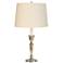 Fairfield Pewter Table Lamp with White Linen Shade