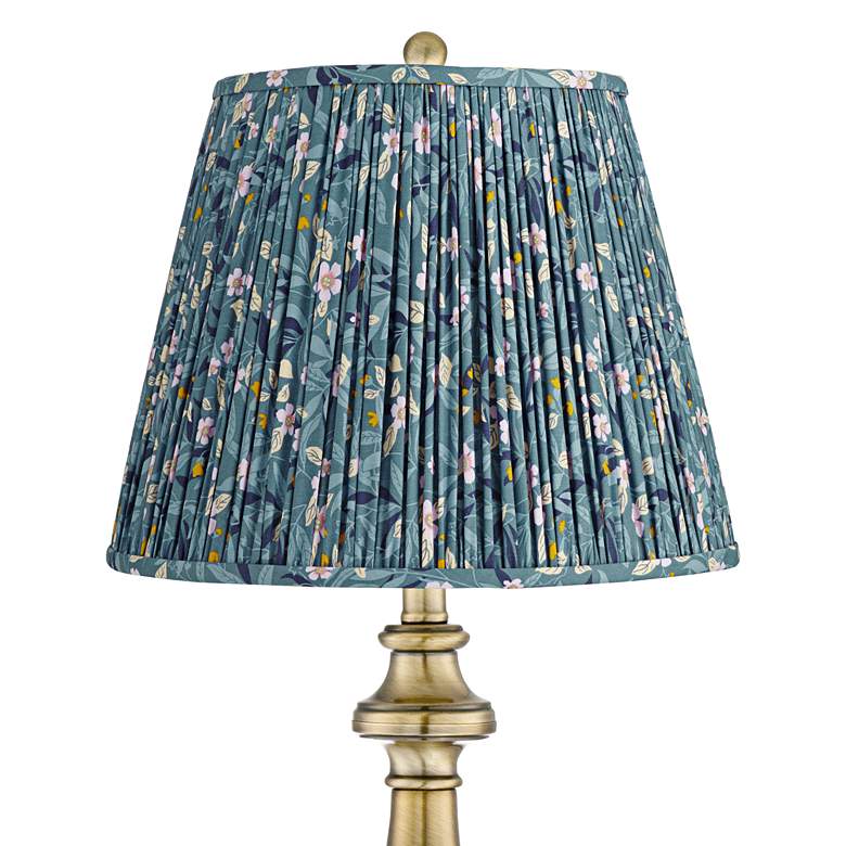 Image 2 Fairlee 26"H Antique Brass Candlestick Table Lamp w/ Misha Blue Shade more views