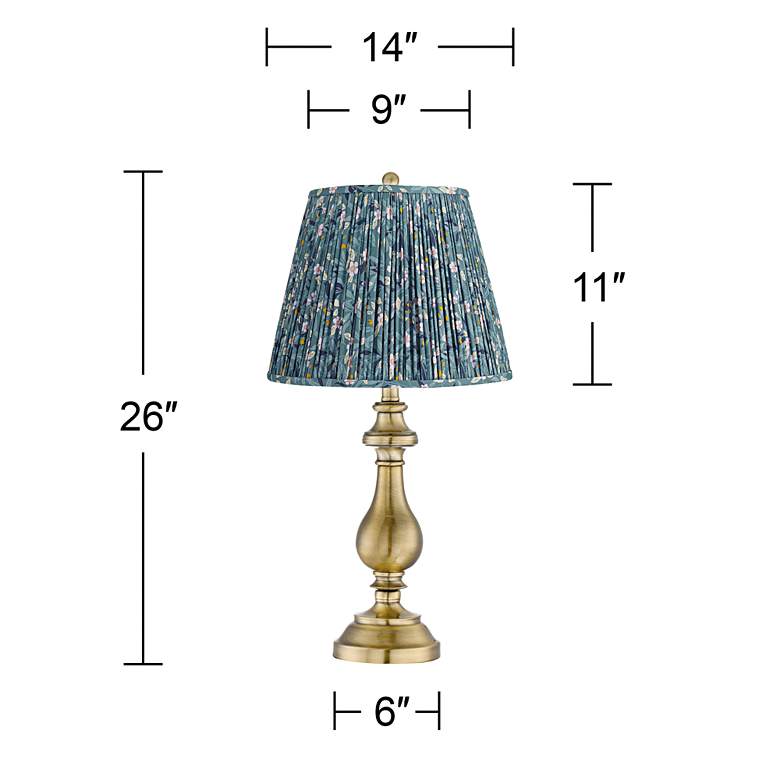 Image 4 Fairlee 26"H Antique Brass Candlestick Table Lamp w/ Misha Blue Shade more views