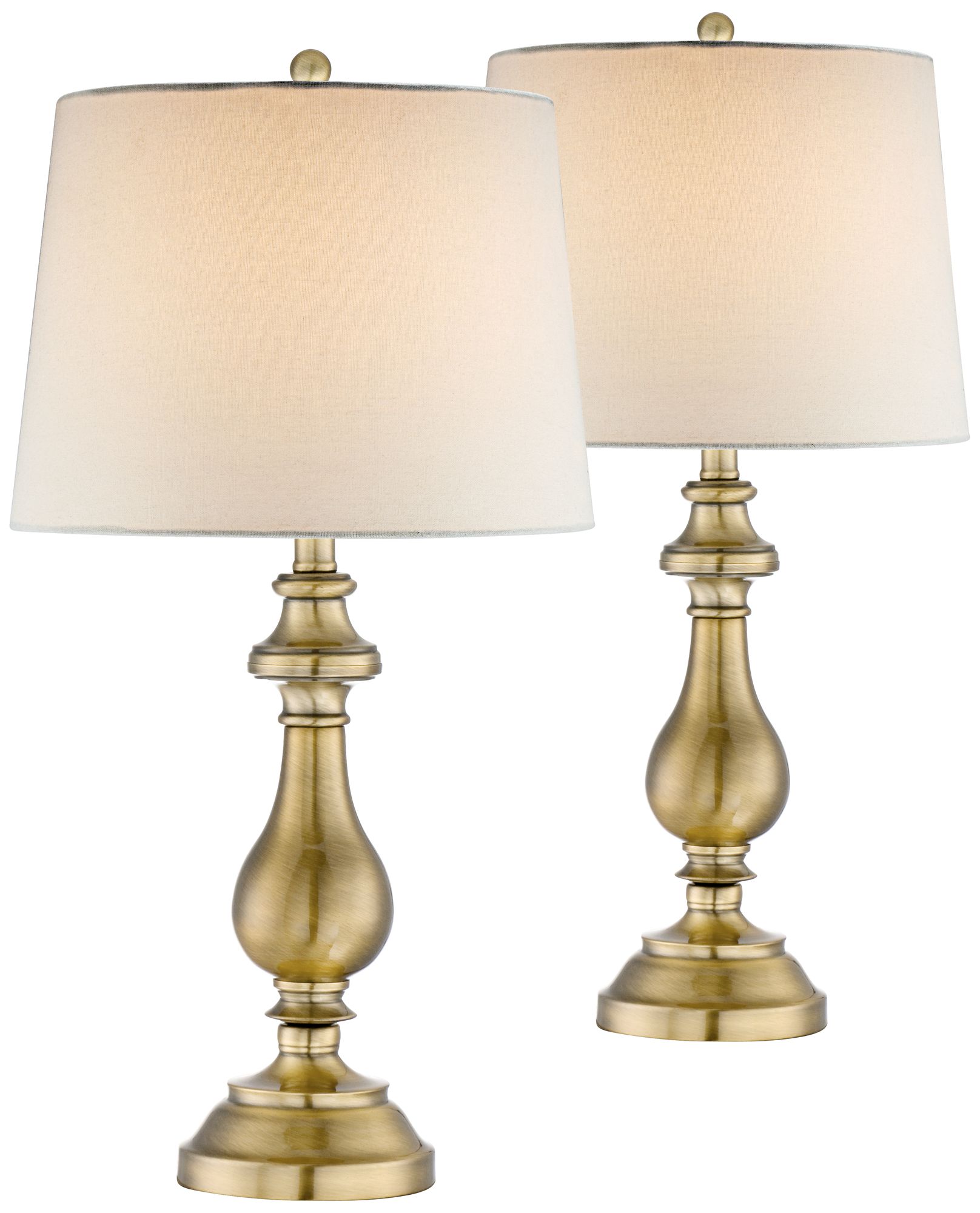 set of brass lamps