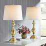 Fairlee Antique Brass Candlestick Table Lamps Set of 2