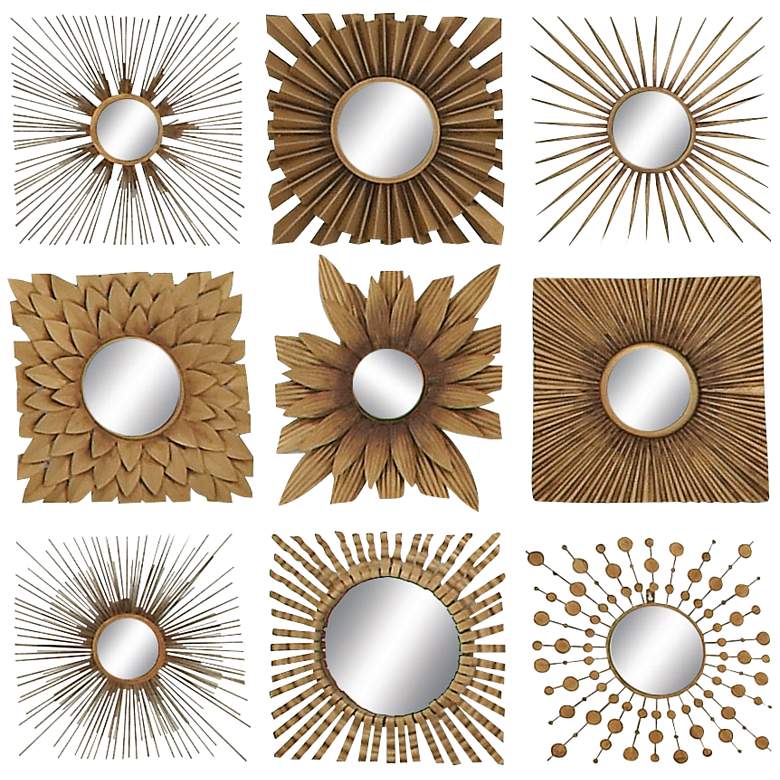 Image 1 Fairlee Mirrored 16" Square 9-Piece Wall Art Set