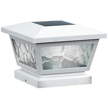 Fairmont 5" High White Outdoor Solar Powered LED Post Cap