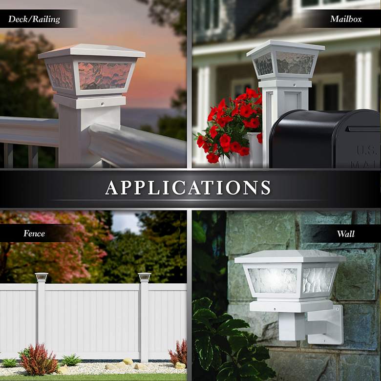 Image 5 Fairmont 5" High White Outdoor Solar LED Post Cap more views