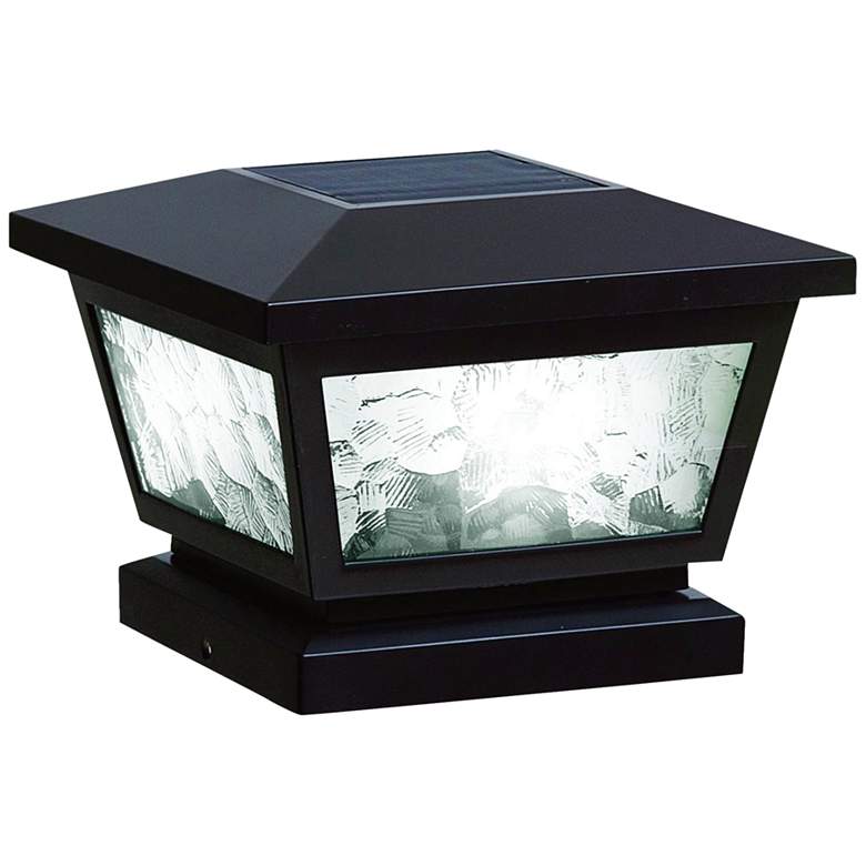 Image 1 Fairmont 5 inchx5 inch Black Outdoor LED Solar Post Cap