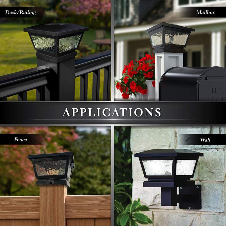 Image 5 Fairmont 5"x5" Black Outdoor LED Solar Post Cap more views